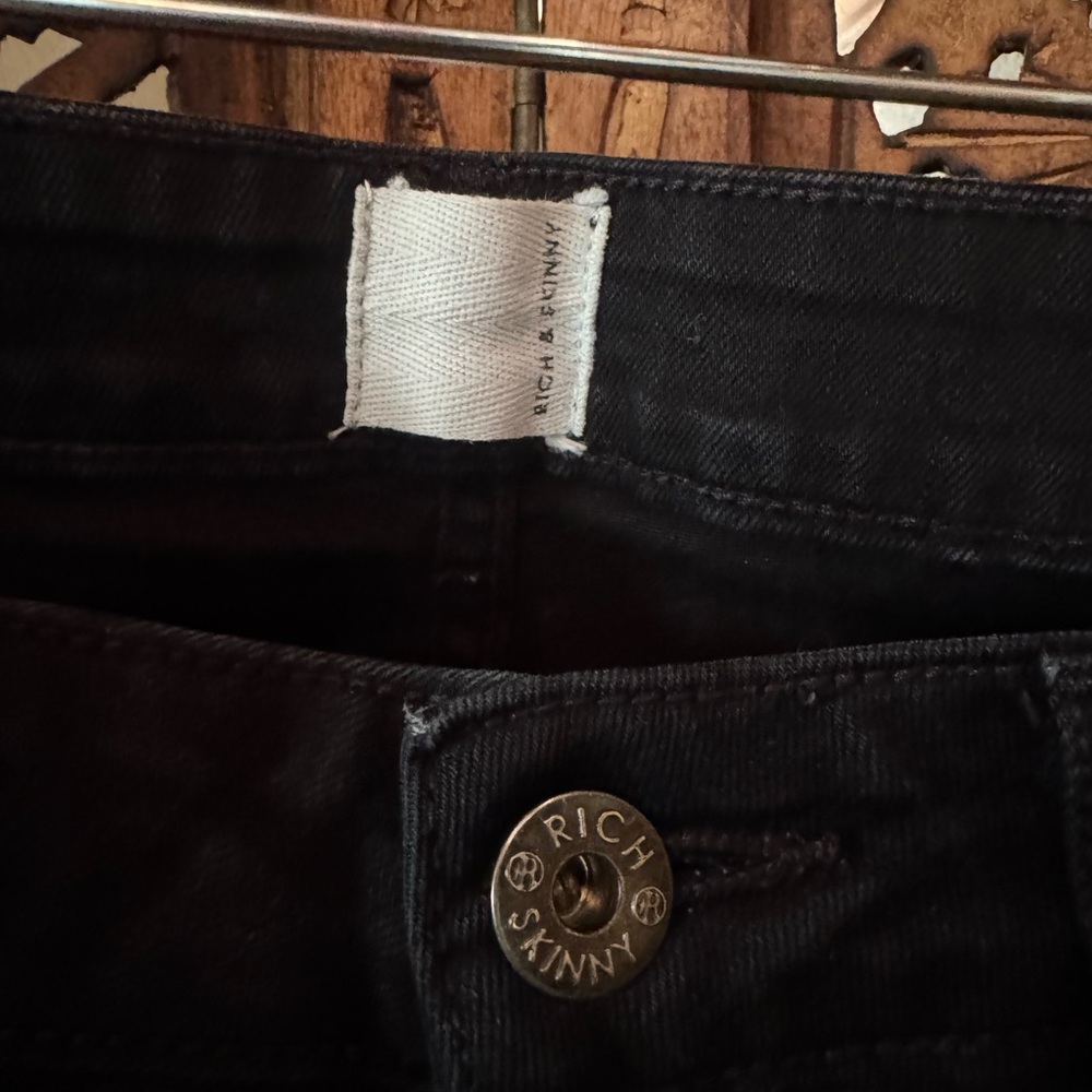 Rich & Skinny Black Mid-Rise Skinny Jeans - Size 28 - Picture 3 of 5